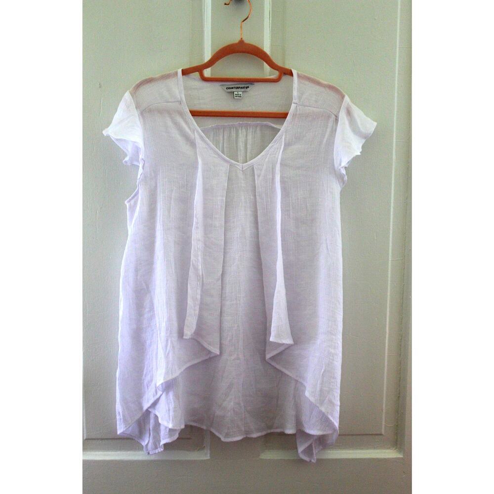 Women's Size Large Counterparts Rayon Lightweight Summer Top
